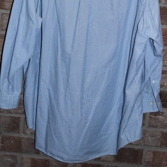 Ralph Lauren Shirt 18 34/35 Blue White Striped Yarmouth Button Down Blue Pony - Picture 5 of 7